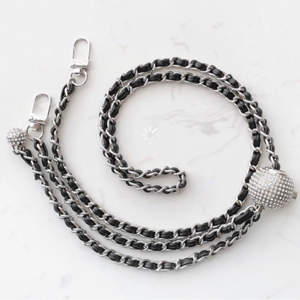 High Quality Adjustable Purse Chain Strap with Diamonds